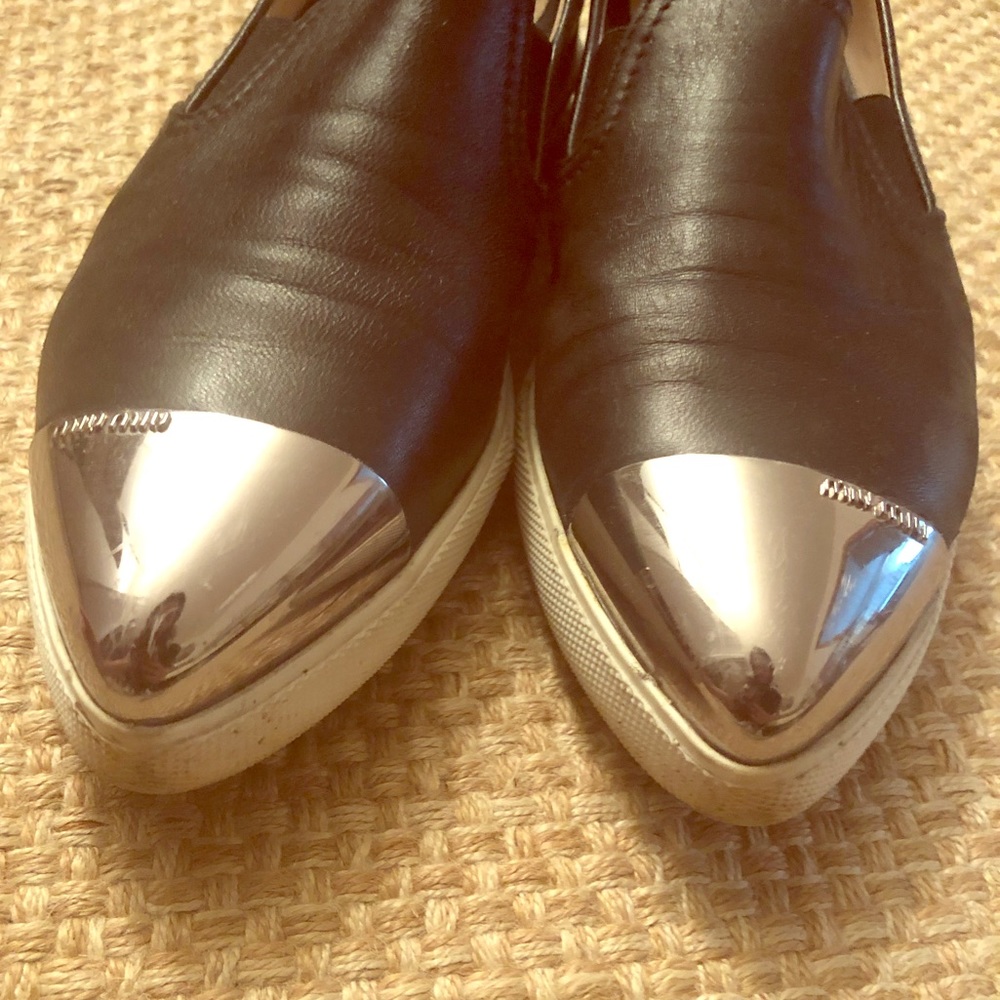 Miu Miu leather slip on